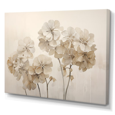 " Minimalism Beige Geraniums I "