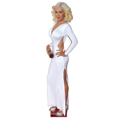 SC2366 Christina Aguilera White Dress Cardboard Cutout Standee Standup