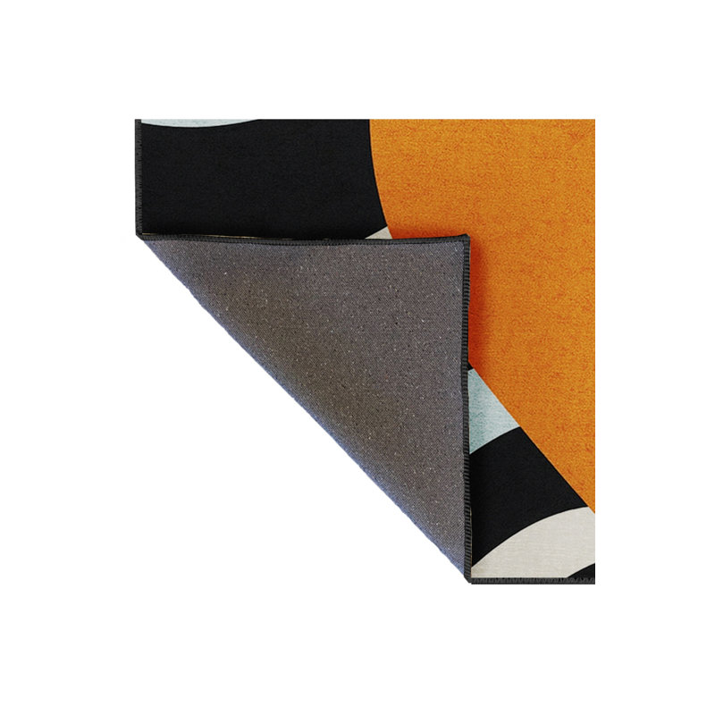 Tapis bleu tissé lavable rétro Mosso, 2' x 2'11"