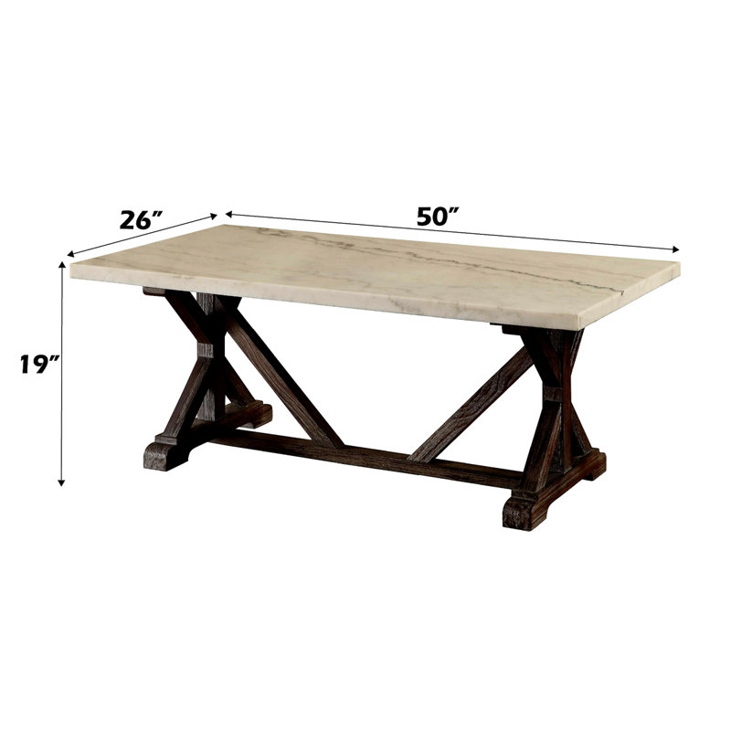 Table basse en bois Skylar avec base en forme de X