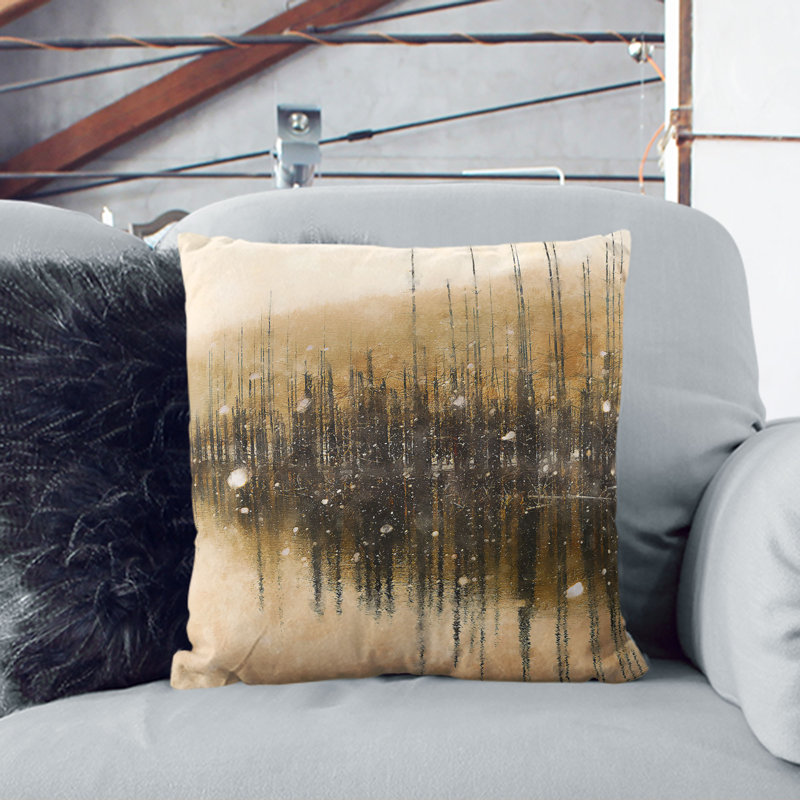 Winter in Cuejdel Lake in Romania Cushion with Filling, 55cm H x 55cm W x 20cm D