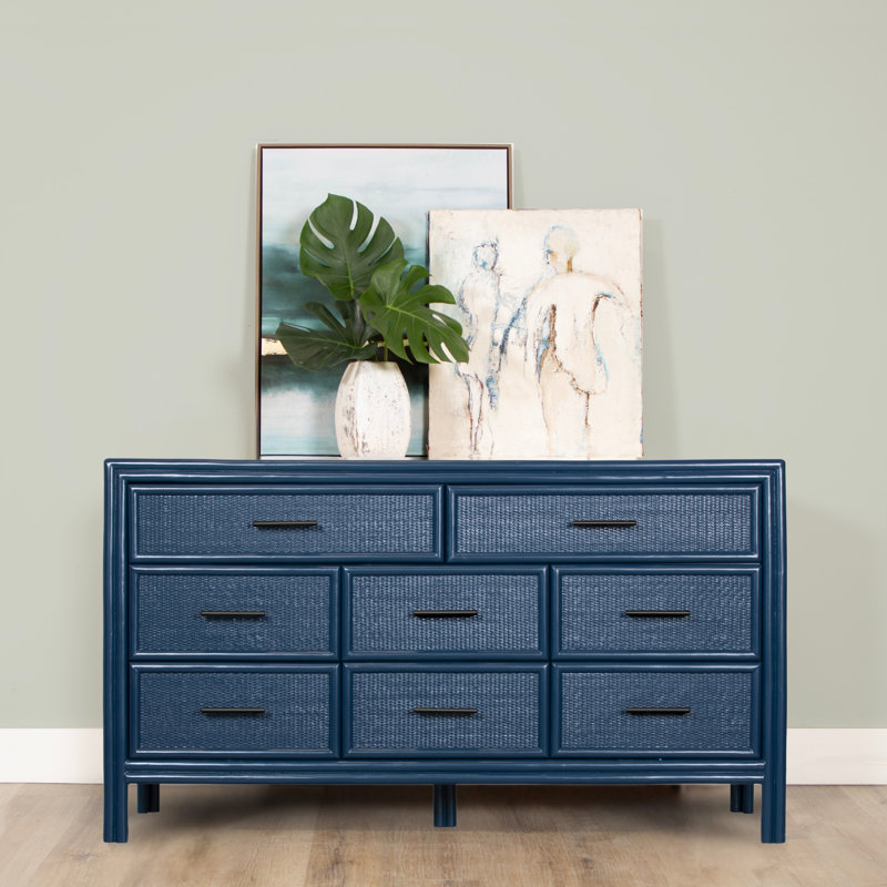 Aruba 8 - Drawer Dresser, Navy Blue/Black