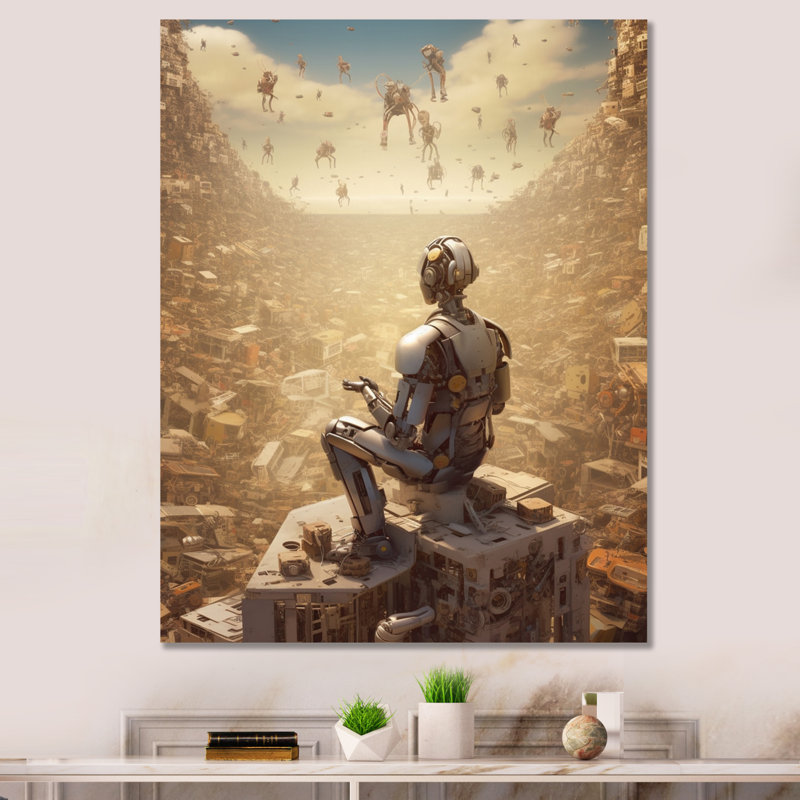 A.I. «Robot Vision» sur toile, H 32 po x l 16 po x P 1 po, Toile tendue