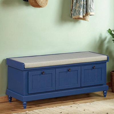 Banc de rangement relevable avec coussin et 3 tiroirs