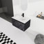 Meuble-lavabo mural flottant 30 po avec lavabo en céramique et porte d'armoire à fermeture en douceur, ensemble KD
