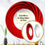 Red Perpetual Pulse Vortex II - abstrait spirales murales uniques, miroir rond moderne, impression sur métal-99621539
