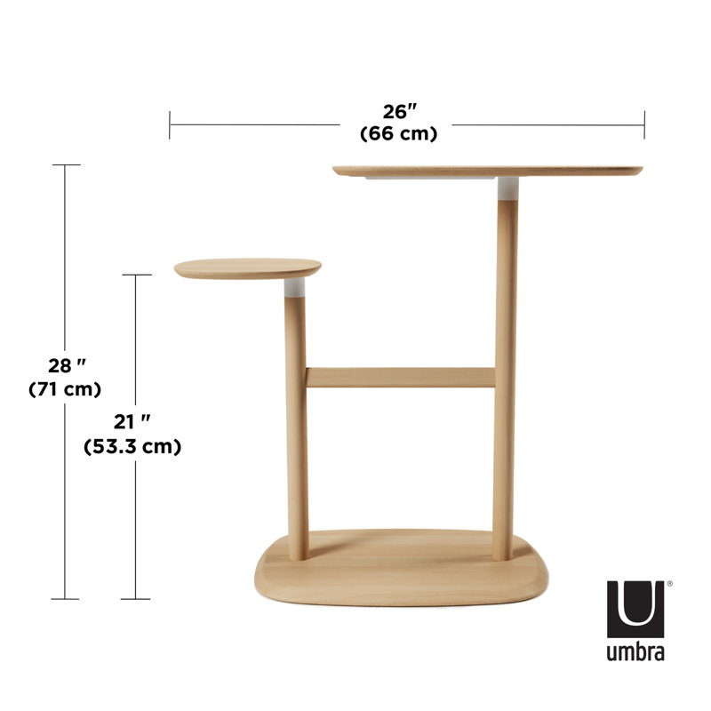 Swivo Solid Wood End Table, Natural