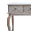 Table d'entrée, table de vestibule avec 2 tiroirs, console en bois de manguier avec façade florale sculptée
