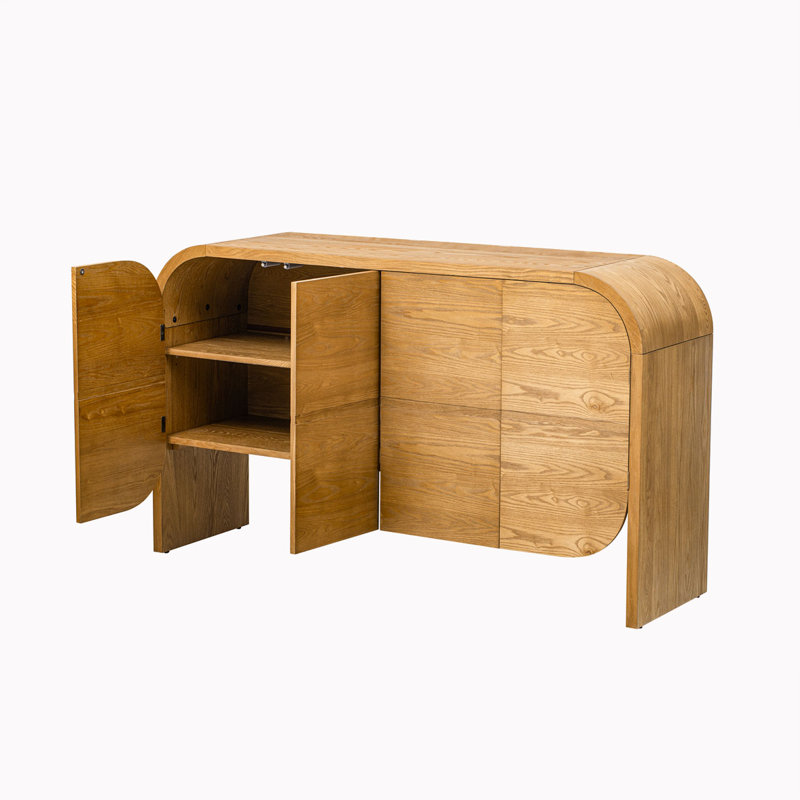 4-Door Sideboard with Large Storage, Natural