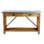 Crockett Industrial Rustic Solid Wood Frame Rectangular Console Media Table With Storage-724664890