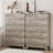 Fluted 6-Drawer Dresser, 46" Tall Wooden Chest of Drawers with Metal Handles, Modern TV Stand & Storage Organizer, for Bedroom, Living Room-1614033236