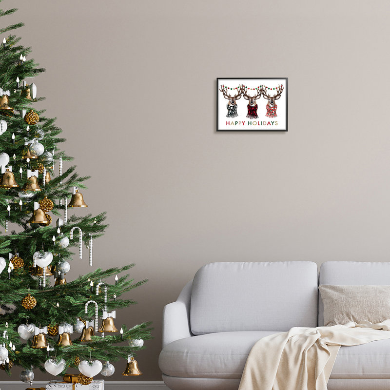 Joyeuses Fêtes Noël, Giclée encadrée noir minuit, H 11 po x l 14 po x P 1,5 po