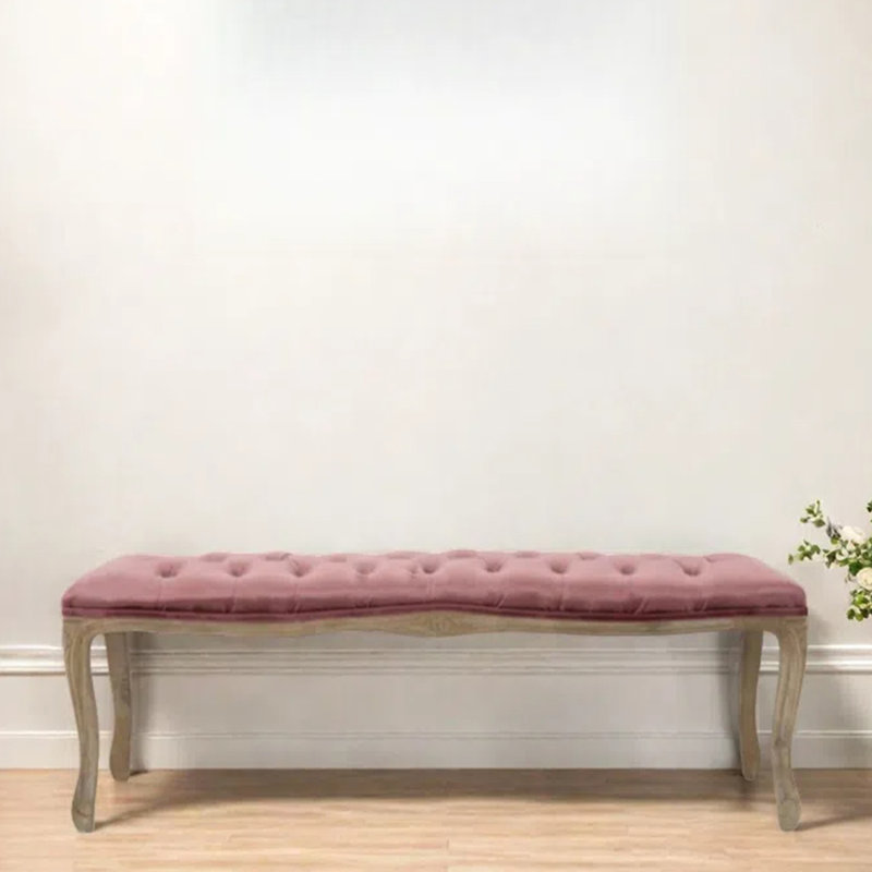 Tabouret en flanelle de bois massif, H 17,72 po x l 62,99 po x P 16,93 po