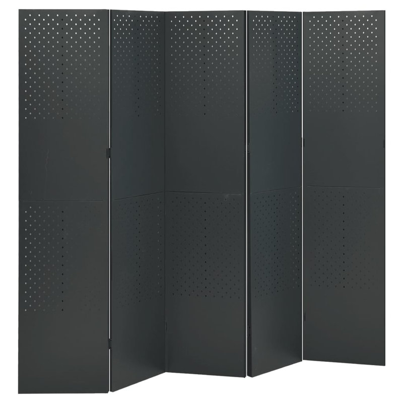 Symple Stuff 4-Panel Room Dividers 2 Pcs Black 160X180 Cm Steel, 5, Black 