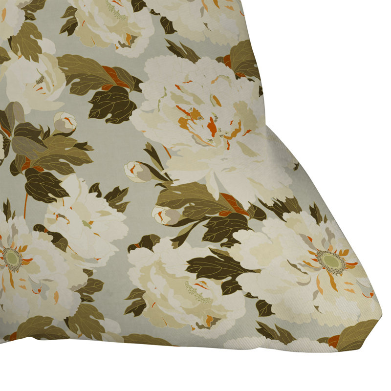 Coussin décoratif intérieur / extérieur floral Iveta, H 26 po x l 26 po