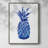 Indigo Pineapple Framed Print - Solid Wood-1603353310
