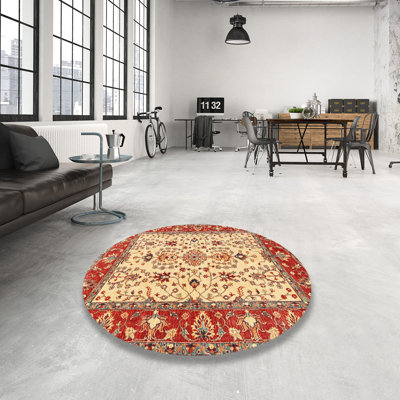 Tapis traditionnel jaune clair / orange / noir Vasta