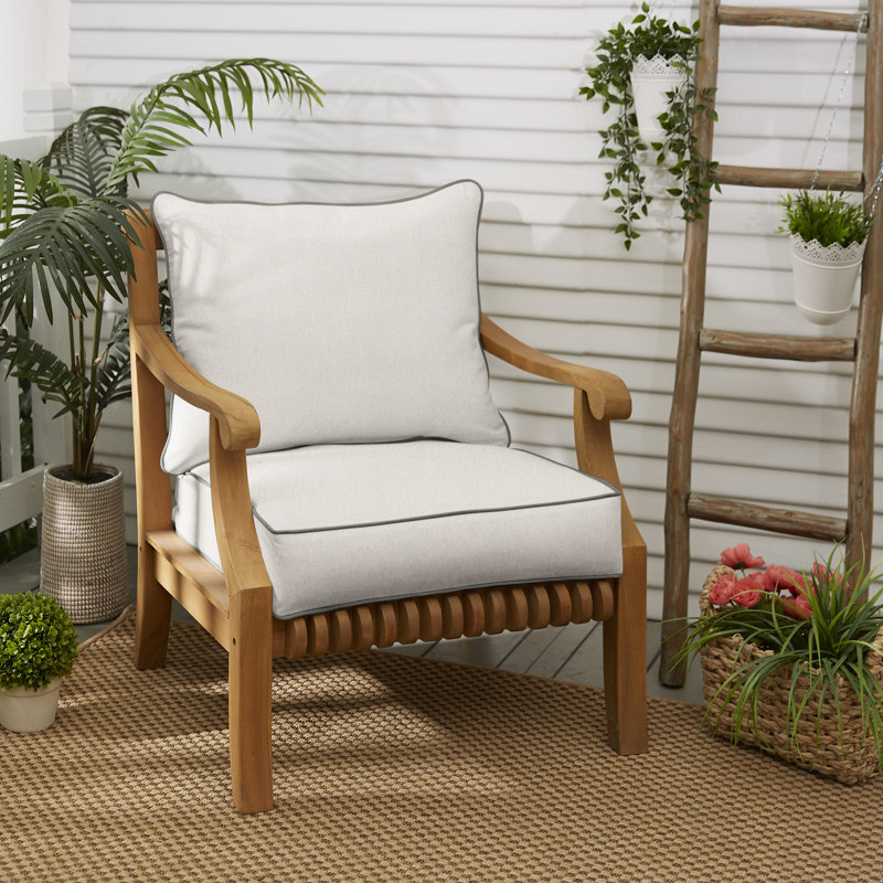 Outdoor 5'' Lounge Chair Seat / Back Cushion, Canvas Natural Sunbrella Canvas, 5" H x 23" W x 23.5" D