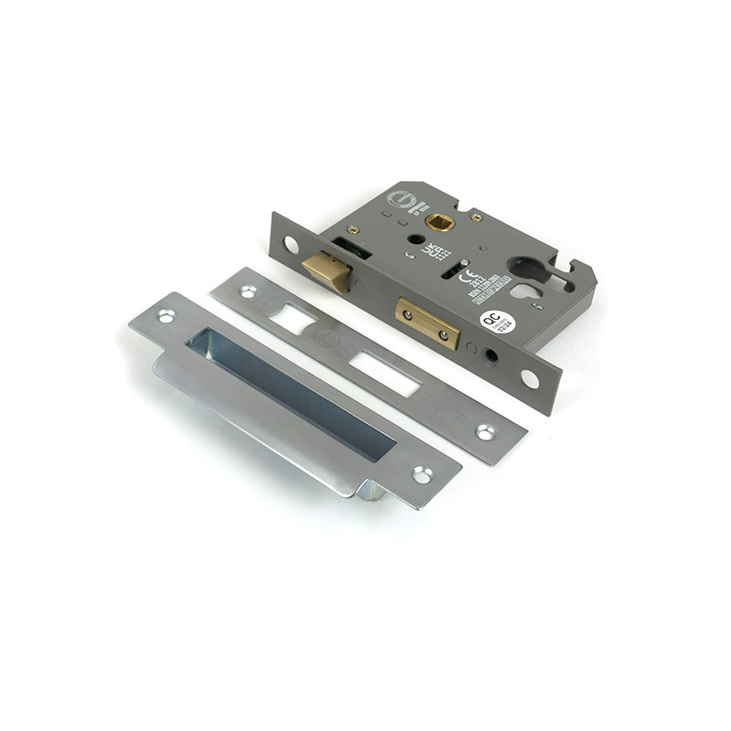 Polished Bronze 3" Euro Profile Sash Lock, Satin Chrome