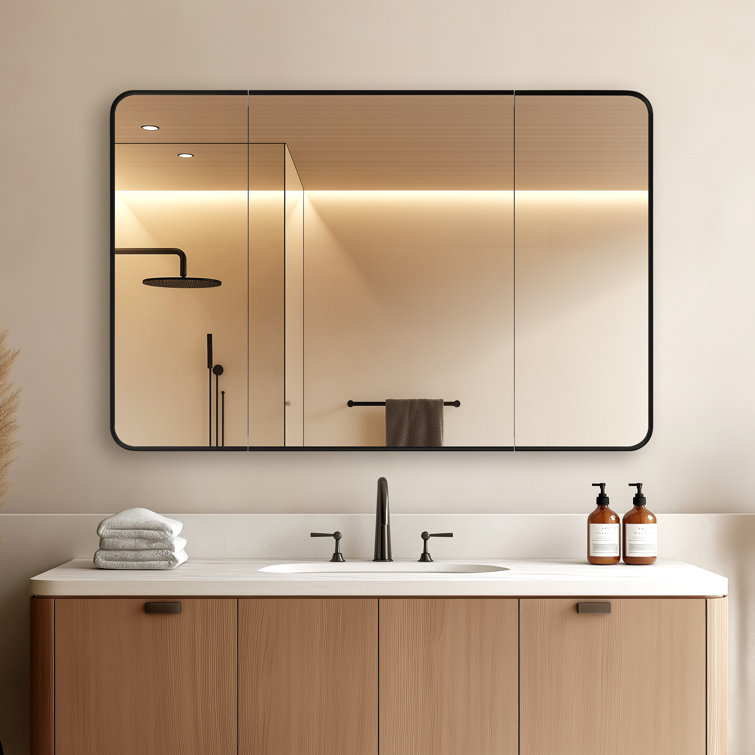 Lagos 48 in.W x 32 in.H Rectangular Framed Medicine Cabinet with Mirror