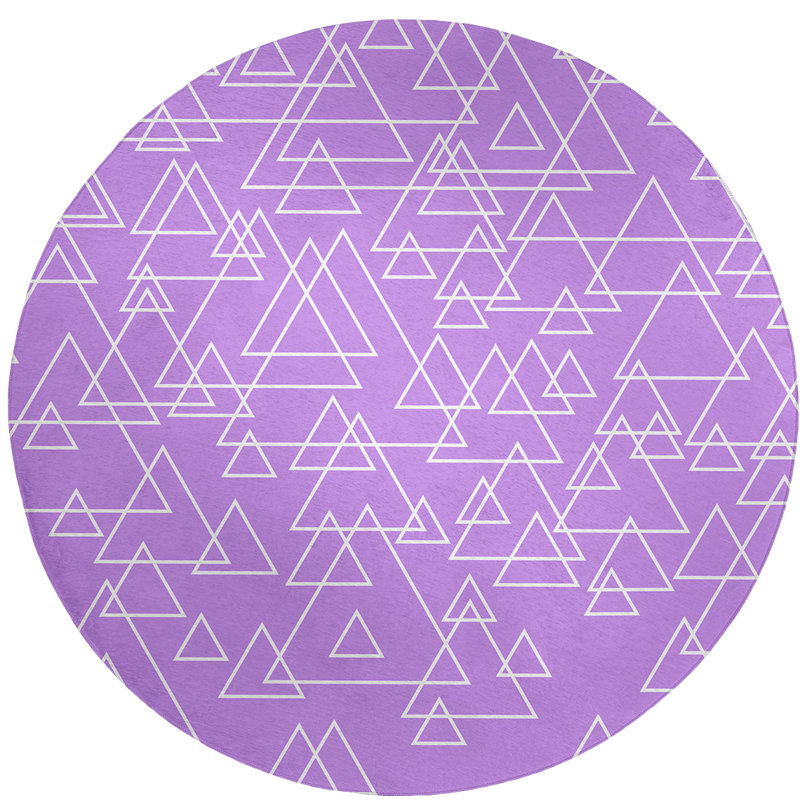 Chenille Geometric Indoor Rug, Round 5'