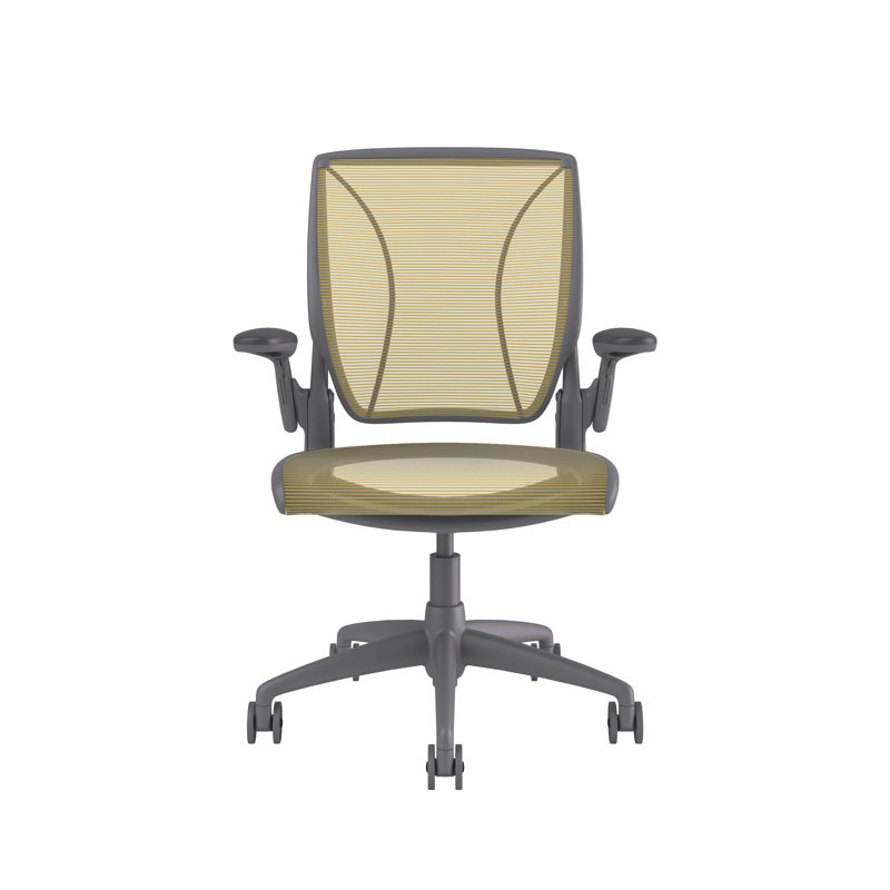 Chaise de travail World, Gris, Jaune cadmium, Réglable