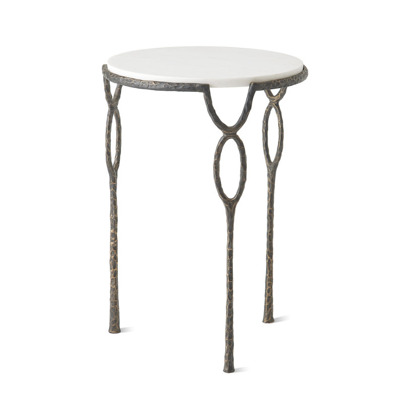 Chiseled Loop Table-Gold Leaf, Gray