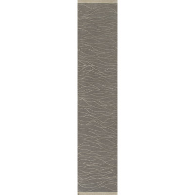 Web Abstract Area Rug in White/Gray