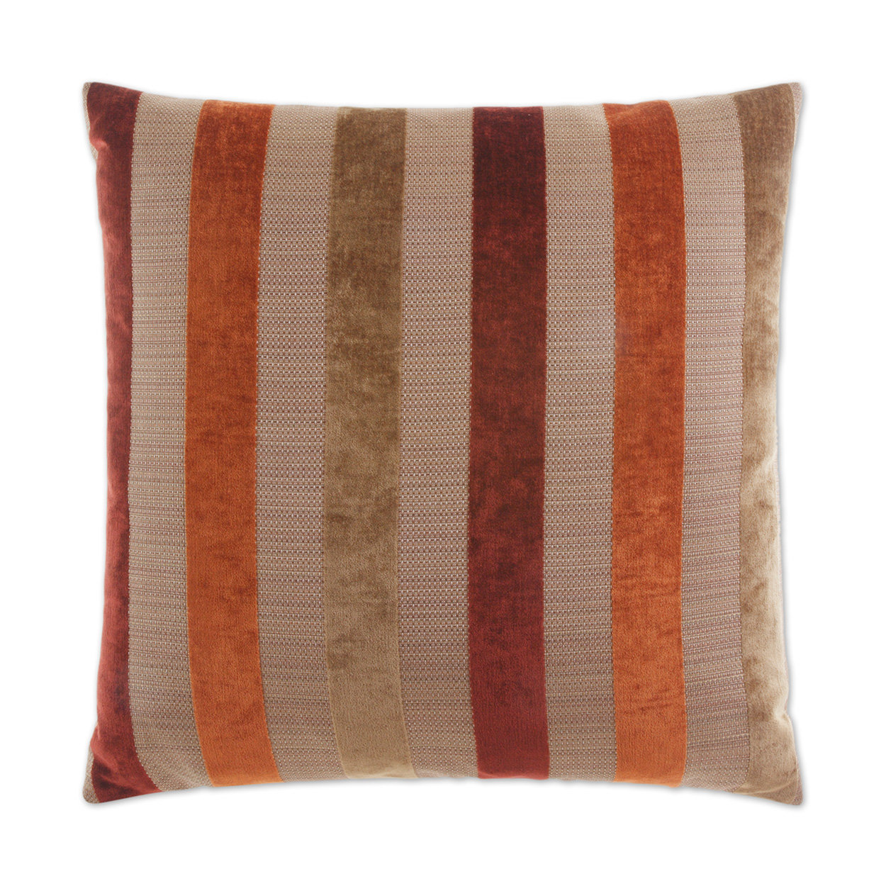Balustrade Striped Polypropylene, Polyester, Acrylic Throw Pillow, Square 24"