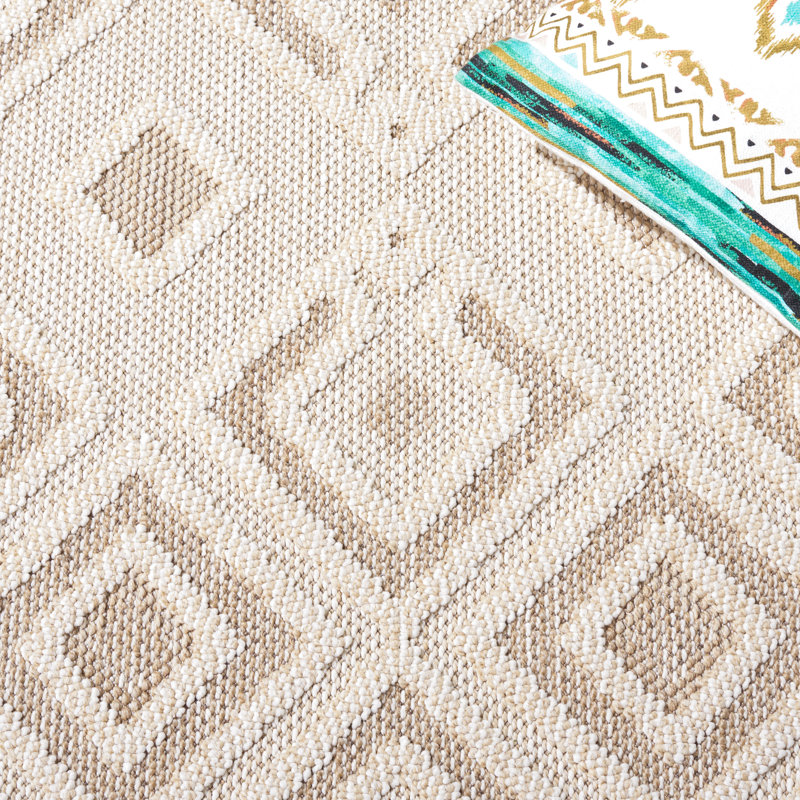 Dennishia Performance Geometric Rug, Square 6'7"