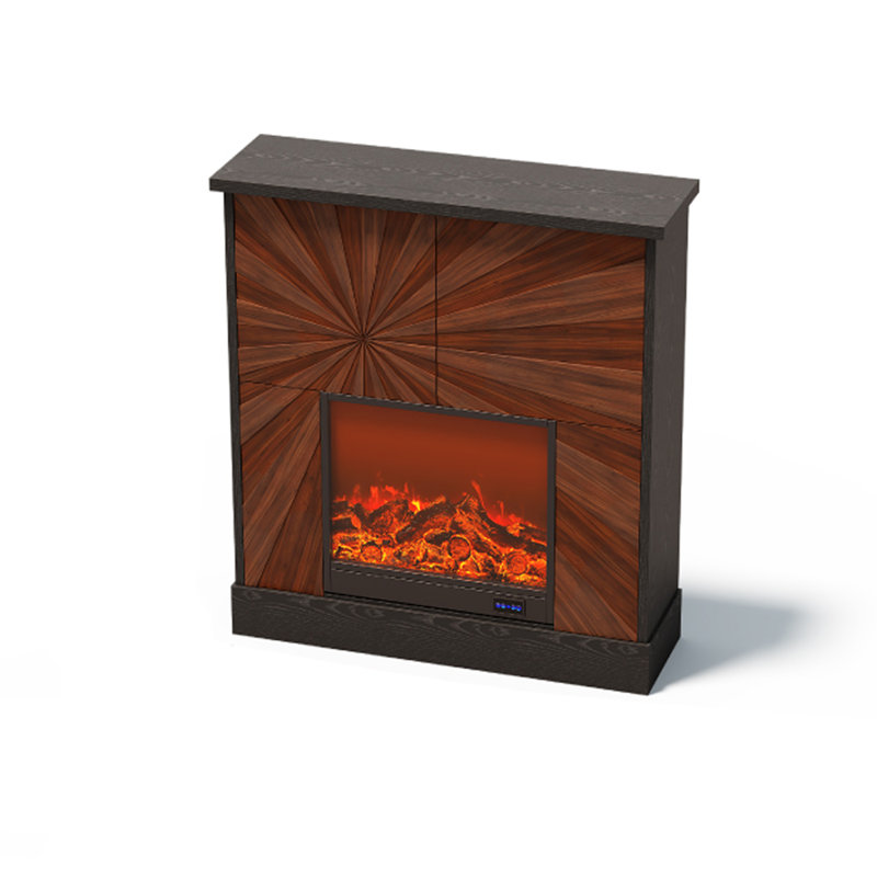 French retro-style simulated fire decorative electric fireplace