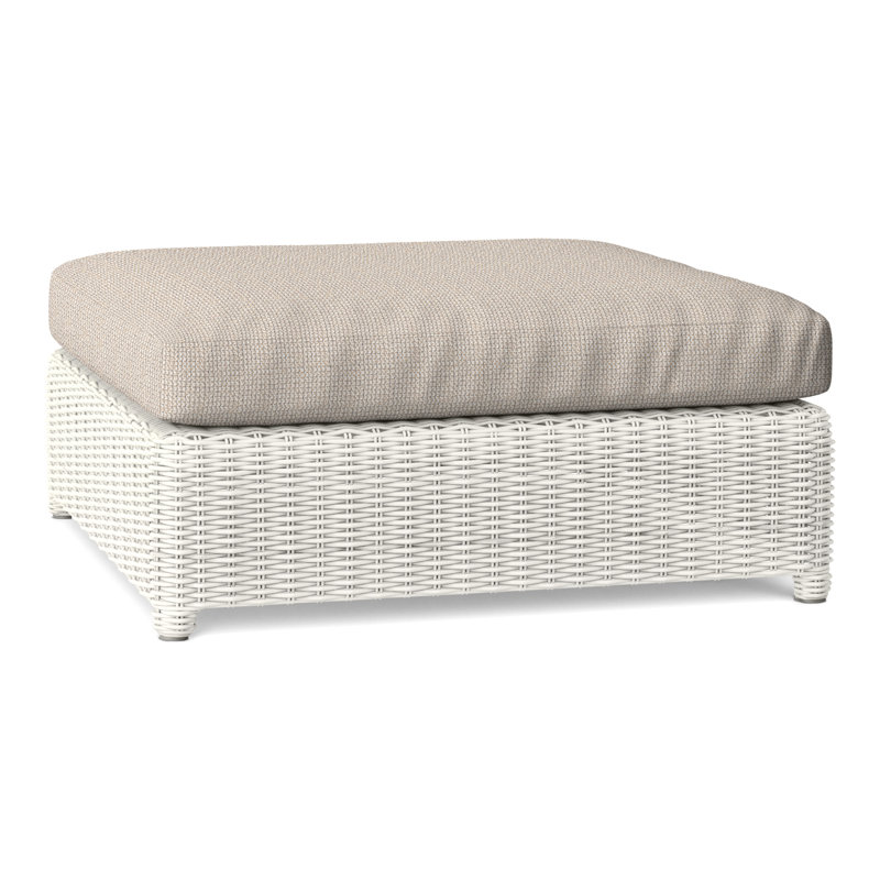 Sag Harbor Outdoor Ottoman, Demo Putty, Sag Harbor Classic White