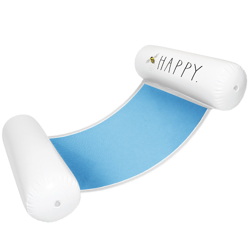 Rae Dunn: Bee Happy Kids - hamac flottant - chaise longue gonflable de 43 x 23 po, fauteuil d'exercice / relaxation, 8 ans et plus