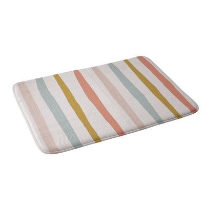 Menina Lisboa Summer Colorful Stripes Memory Foam Bath Mat