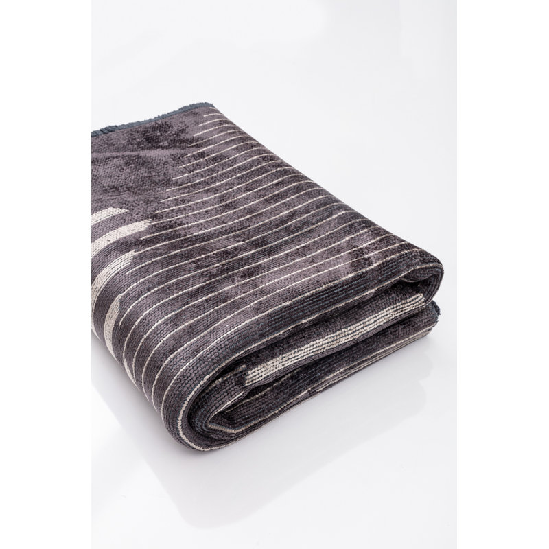 Rapture Gray/Beige/Dark Brown Geometric Luxury Area Rug, Rectangle 7'10" x 11'2"