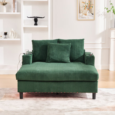 Fauteuil inclinable moderne en velours côtelé moderne avec charge, éclairage à 7 températures de couleur et compartiment de rangement latéral intelligent très grand