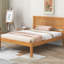 Twin Platform Bed With Headboard, Unbreakable Wood Slat Support, No Box Spring, Oak Long-Wearing-110761785