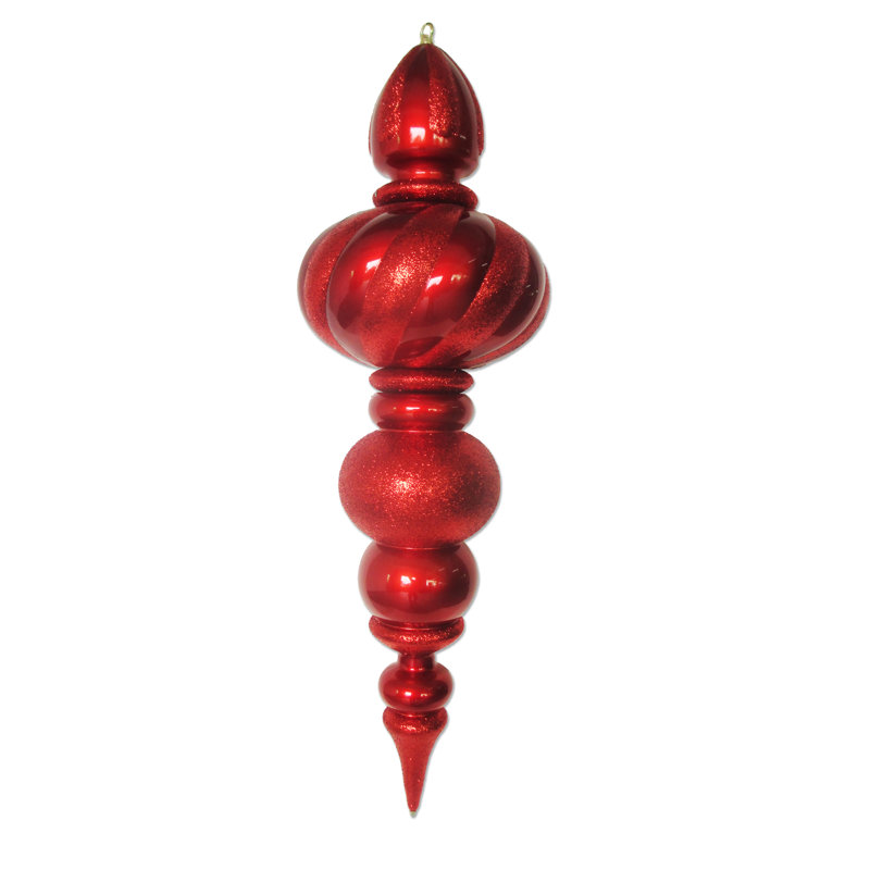 ornement Finial, Rouge, H 38,5 po x l 12 po x P 12 po
