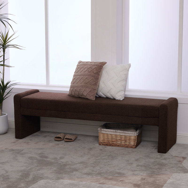 Banc d'appoint surdimensionné rembourré Boucle, Café, Café, Café
