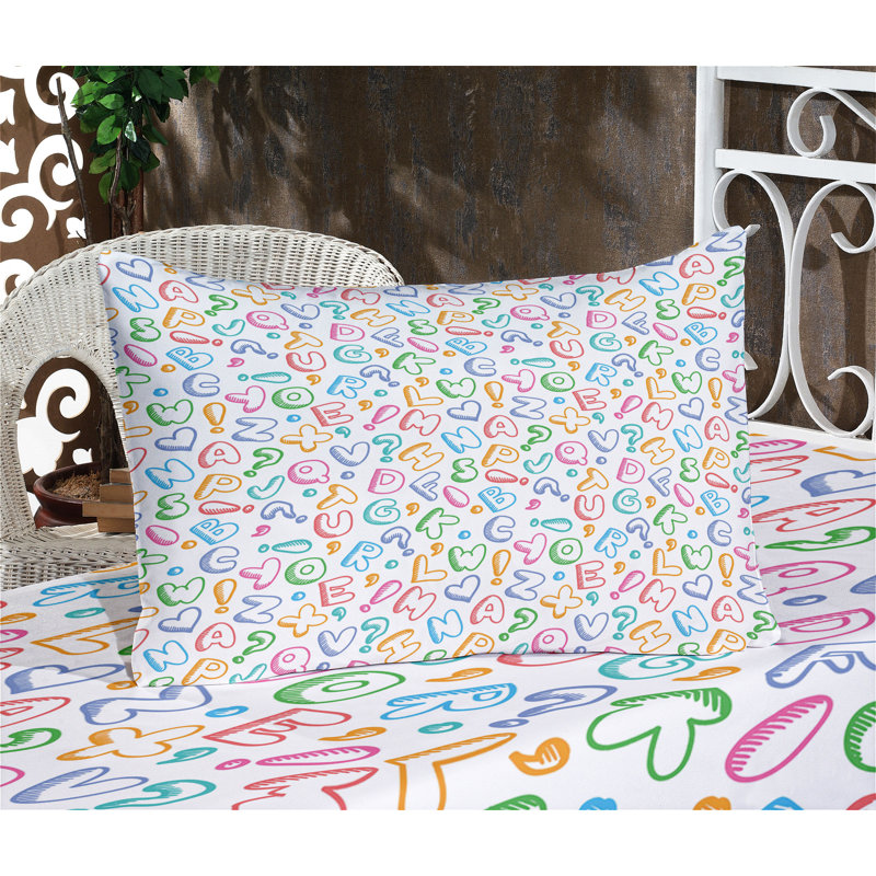 Multicolore drap-housse et coussin décoratif Ambesonne, Ensemble de draps pour très grand lit californien