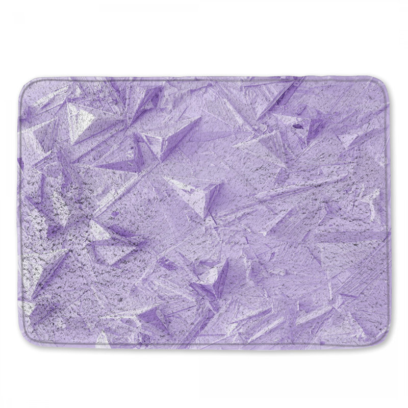 Tapis de bain mauve à texture géométrique, L 24 po x L 17 po