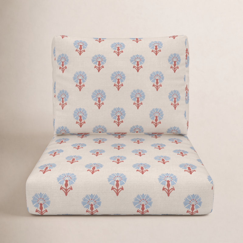Coussin de siège / dossier extérieur Amala Sunbrella®, 25,5 po x 25,5 po, Mira Bluebell