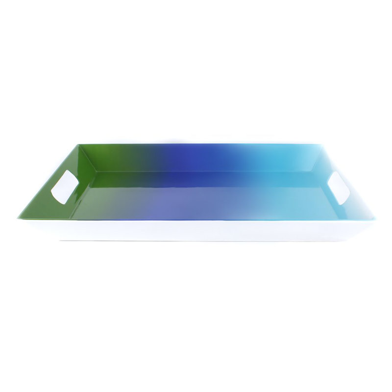 Plateau rectangulaire en mélamine, Bleu