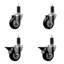 Ensemble de roulettes extensibles pivotantes en poly sur roulettes 2 freins SCC PLB 3,5 po x 1-1 / 4 po-101301269