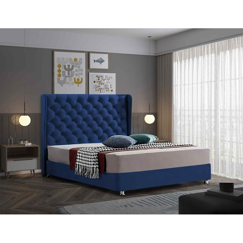 Upholstered Bed, Single (3'), Blue