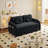 Multifunctional Sleeper Sofa, Chenille Upholstered With Usb & Storage, Black