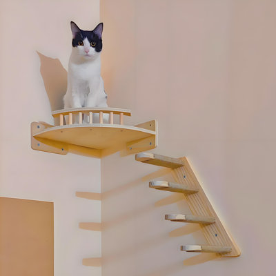 Cat Wall Furniture - Tablette de coin avec escalier