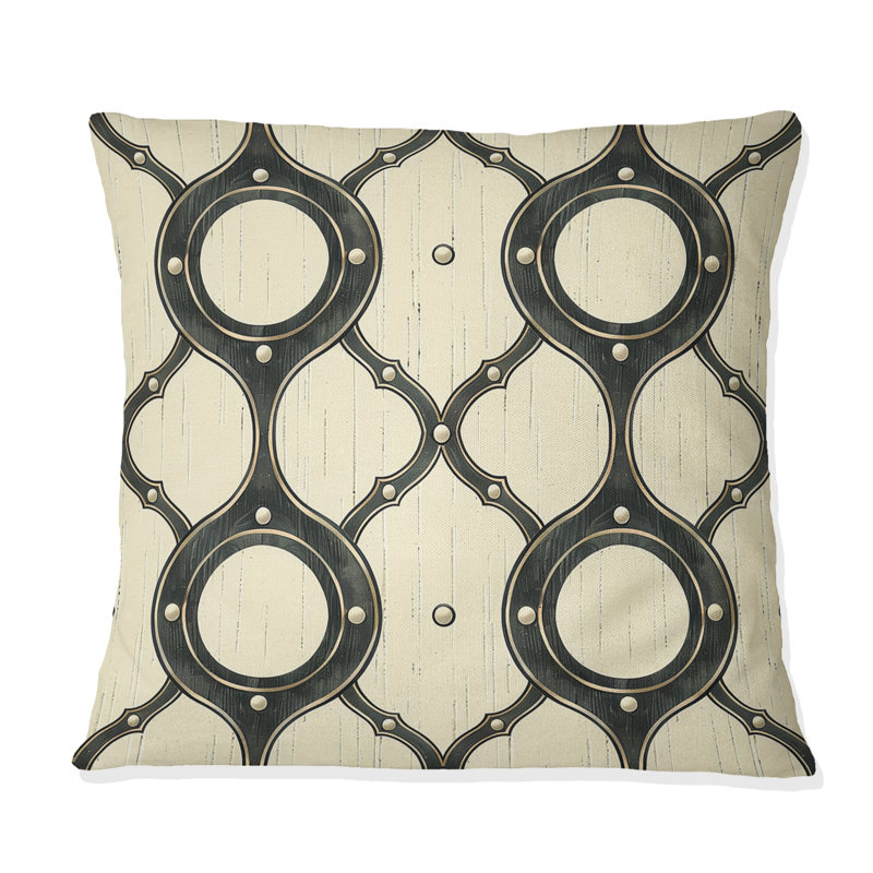 Coussin Beige Modern Trellis IX - Modern, H 16 po x l 16 po
