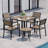 Loddon Aluminum Outdoor Patio Dining Set with Dining Table, Small Side Table and Stackable Chairs-2062317909-2062317908