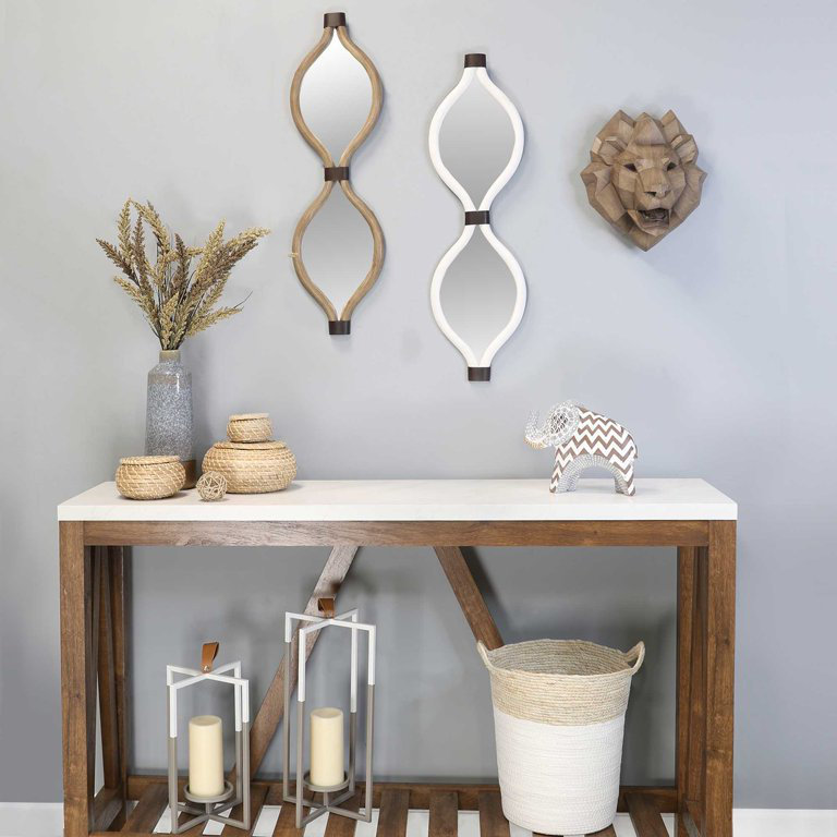 Brown Teardrop Framed Wall Mirror